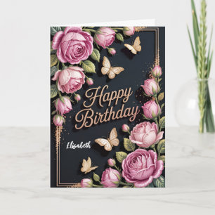 Floral Happy Birthday Card