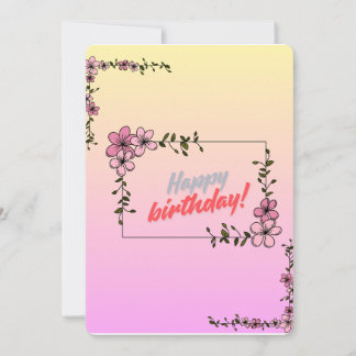 Floral Happy Birthday Card