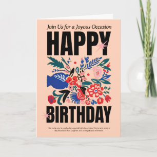 Floral Happy Birthday Card