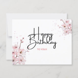 Floral Happy Birthday Postcard