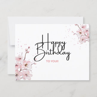 Floral Happy Birthday  Postcard