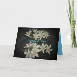 Floral Happy Easter Rejoice Lily Cluster Card