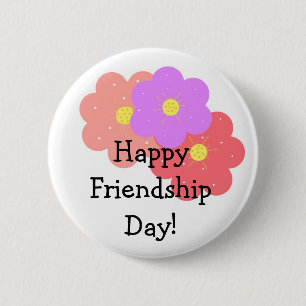 Floral Happy Friendship Day 6 Cm Round Badge