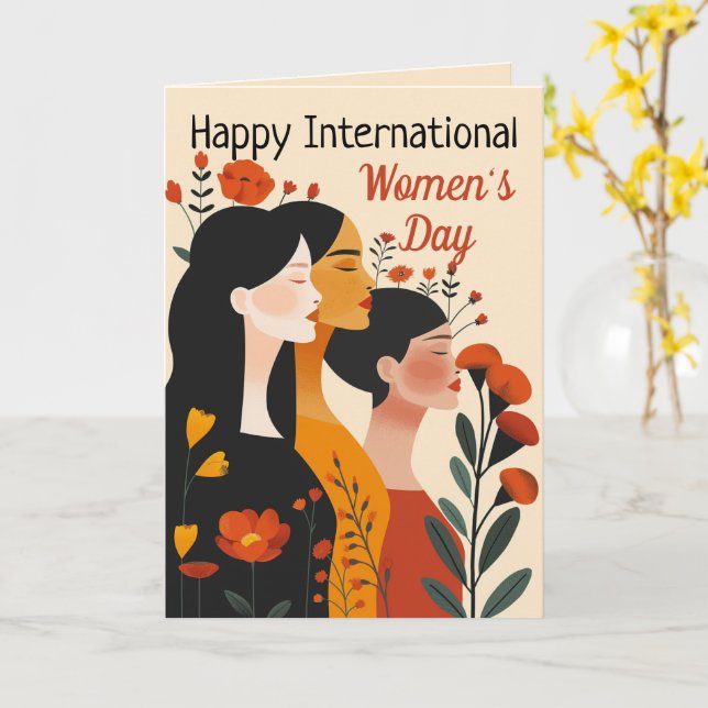 Floral Happy International Women's Day Card (Yellow Flower)