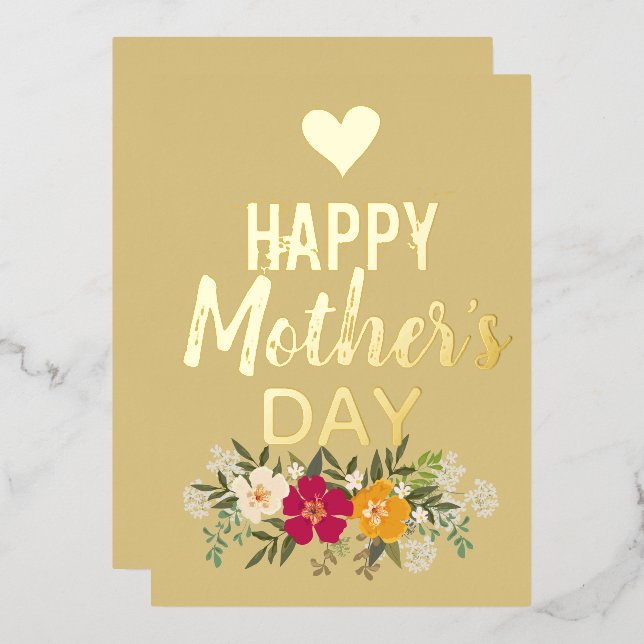 Floral Happy Mother’s Day Gold (Front/Back)