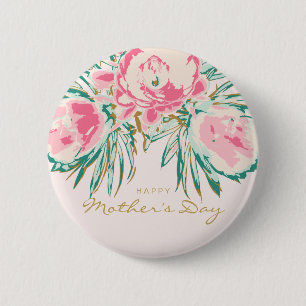 Floral Happy Mother's Day 6 Cm Round Badge