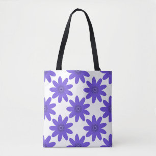 'Floral Harmony' Bold Purple Pattern Tote Bag