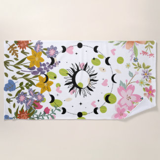 Floral Harmony Design Beach Towel