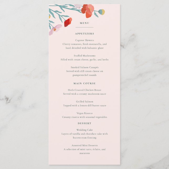 Floral Harmony Flat Menu (Front)