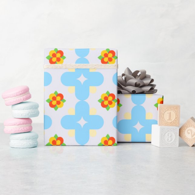 Floral Harmony – Hibiscus Inspired  Wrapping Paper (Baby Shower)