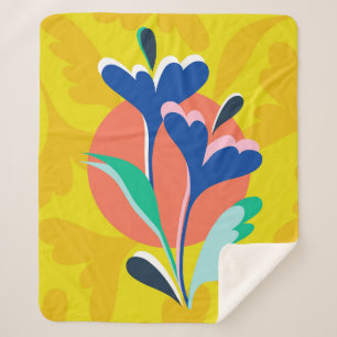 Floral Harmony Sherpa Blanket
