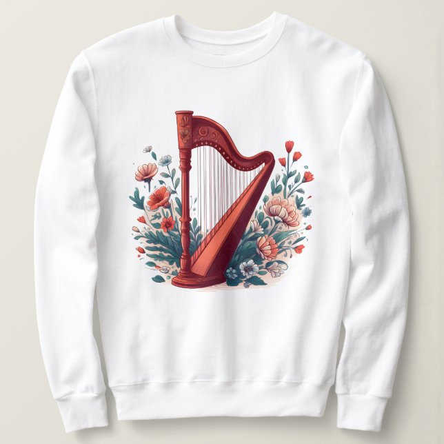 Floral Harp Sweatshirt (Design Front)