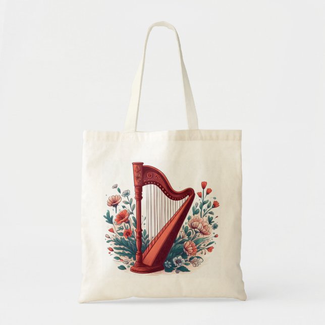 Floral Harp Tote Bag (Front)