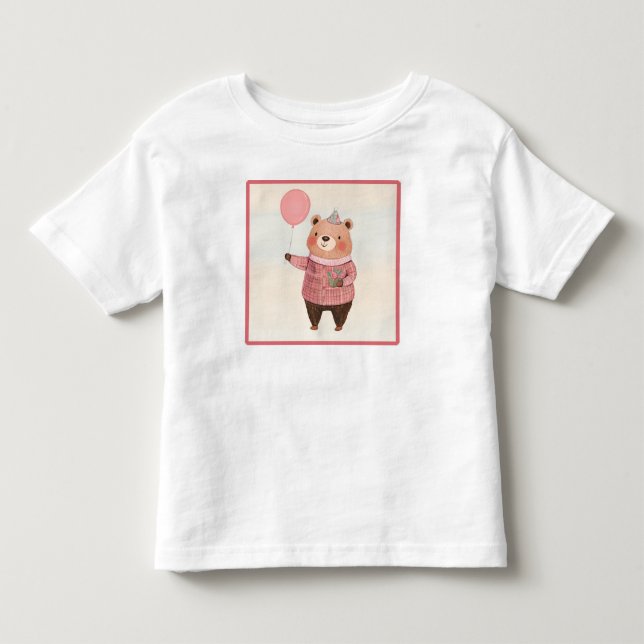 Floral Hat Bear with Pink Plaid Sweater (Front)