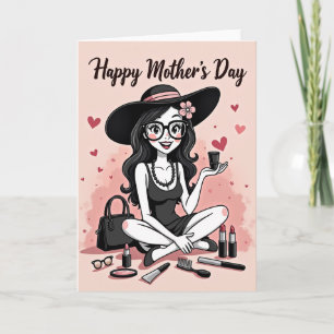 Floral Hat Mothers Day Card