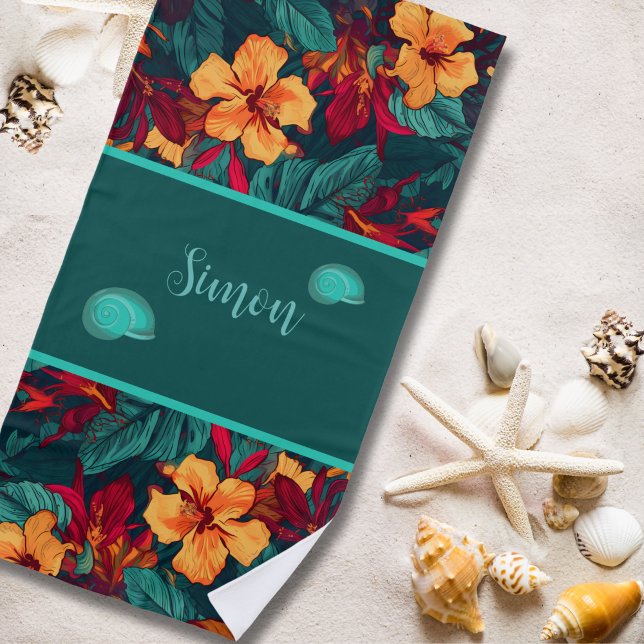 Floral Hawaiian Beach Towel (Creator Uploaded)