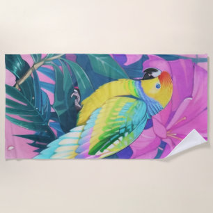 Floral/Hawaiian/Tropical/parrot  Beach Towel