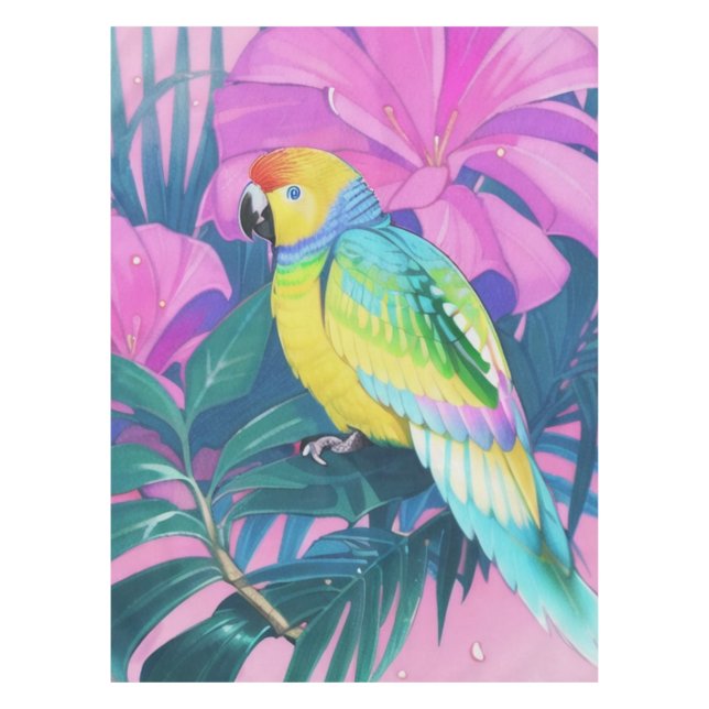 Floral/Hawaiian/Tropical/parrot  Tablecloth (Front)