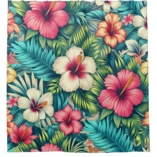 Floral Hawaiian/tropical Shower Curtain