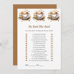 Floral He Said She Said Bridal Shower Game Cards