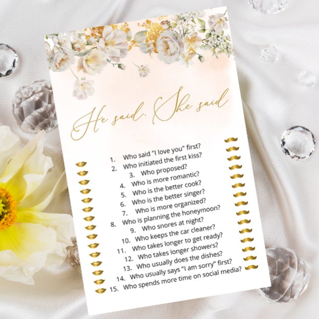 Floral He Said She Said Guess Who Said It Game (Creator Uploaded)