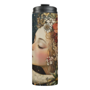 Floral Headdress & Crescent Moon 2 Thermal Tumbler