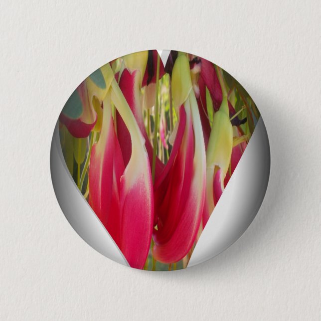 Floral Heart Art Print 6 Cm Round Badge (Front)
