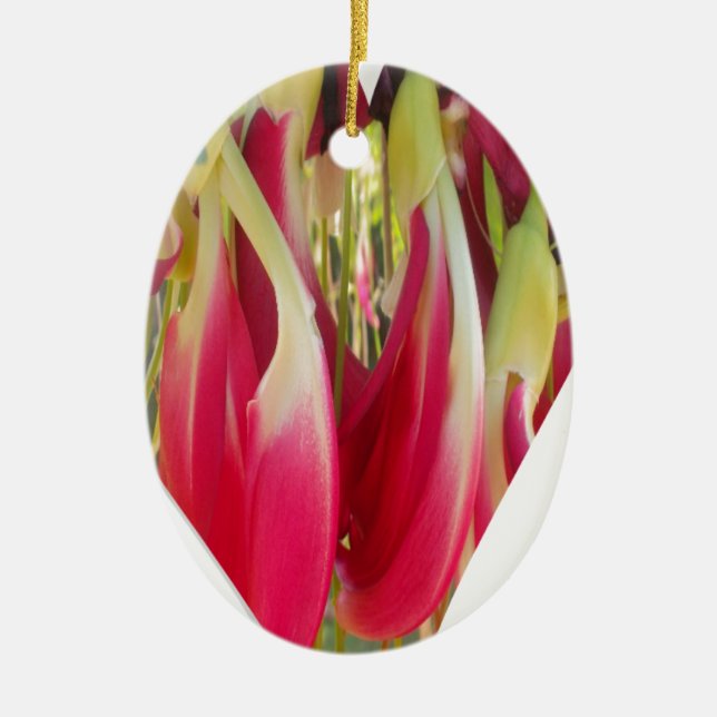 Floral Heart Art Print Ceramic Tree Decoration (Front)