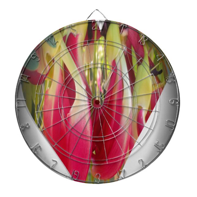 Floral Heart Art Print Dartboard (Front)