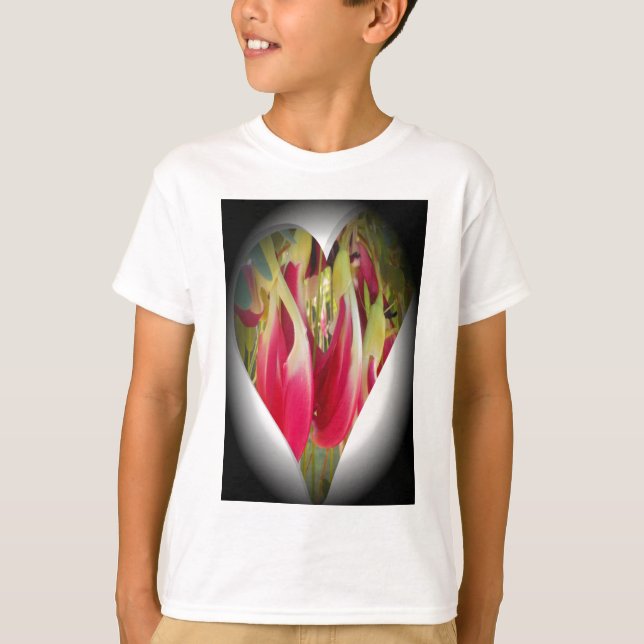 Floral Heart Art Print T-Shirt (Front)