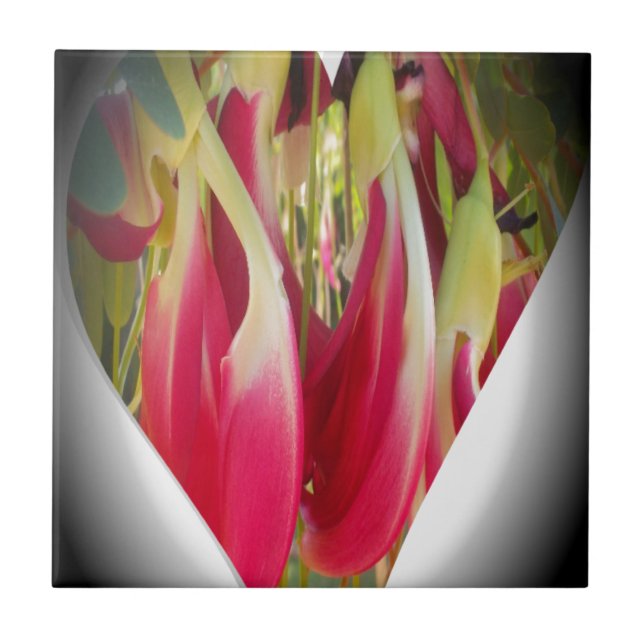 Floral Heart Art Print Tile (Front)
