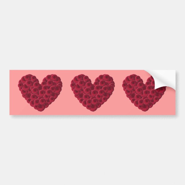Floral Heart Bumper Sticker (Front)