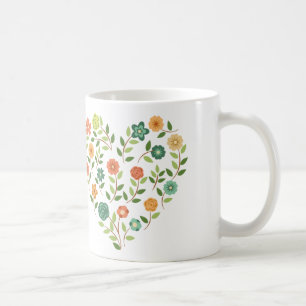 Floral Heart Coffee Mug