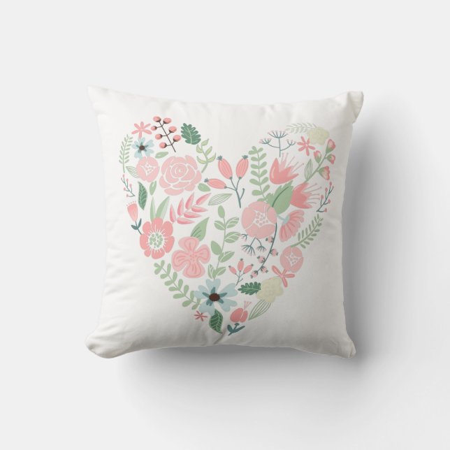 Floral Heart Cushion (Front)