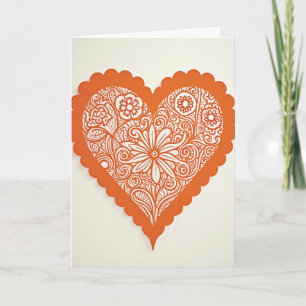 Floral Heart Design Love Card