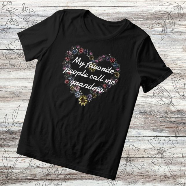 Floral Heart Favourite People Call Me Grandma Tri-Blend Shirt (Creator Uploaded)