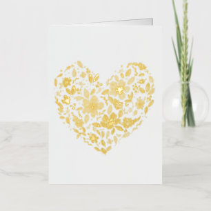 Floral Heart Foil Greeting Card
