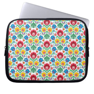 Floral Heart Folk Art Pattern Laptop Sleeve