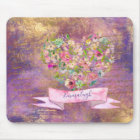 Floral Heart Gold Antique Handwriting Monogram