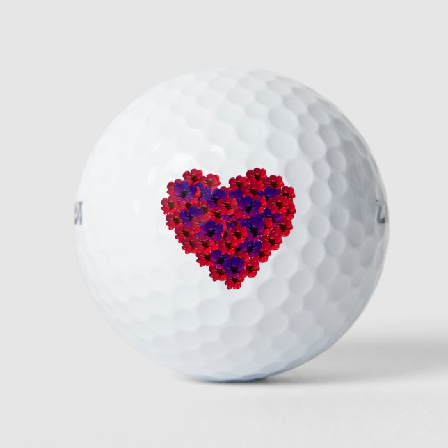 Floral heart golf balls (Front)