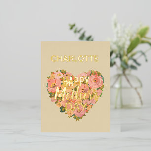 Floral Heart Happy Mother’s Day  CustoHoliday Card