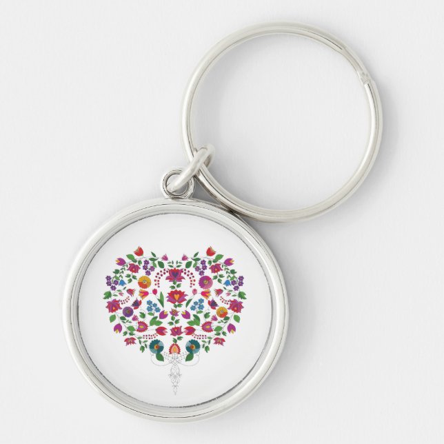 Floral Heart  Key Ring (Front)
