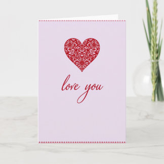 Floral Heart Love You Card