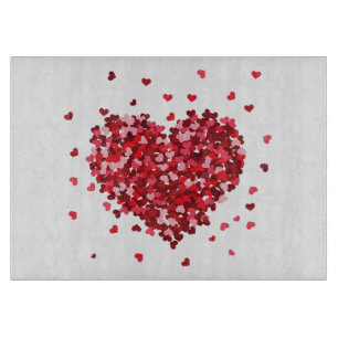 Floral Heart of love Valentines Day Cutting Board