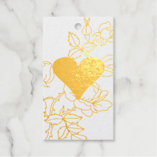 Floral Heart Personalised Foil Gift Tags