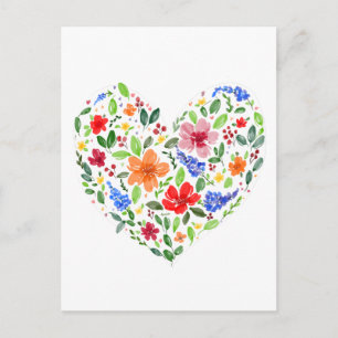 Floral Heart Postcard