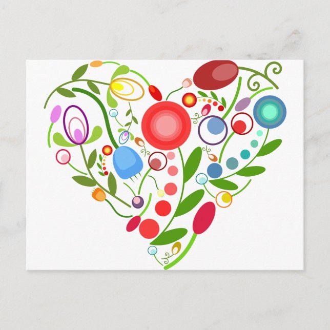 Floral heart postcard (Front)