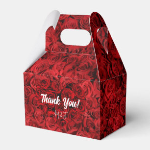 Floral Heart Red Roses Wedding Thank You Favour Bo Box