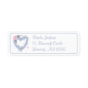 Floral Heart Return Address Label