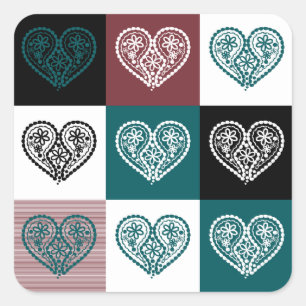 Floral heart shaped Sticker